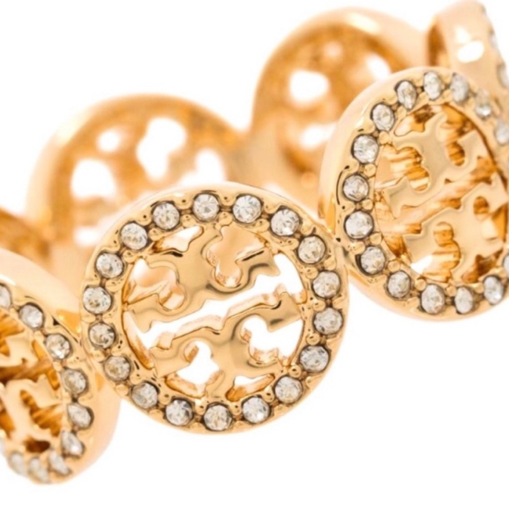 Tory Burch gold pave Logo Ring - Picture 5 of 7